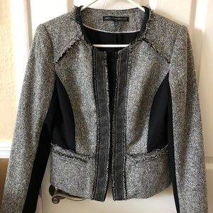 White House Black Market Tweed Zip Blazer